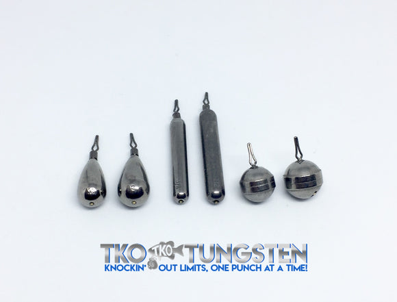 TKO Tungsten Drop Shot weights (6 styles, 6 sizes) Fast shipping